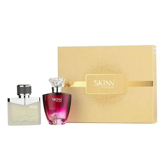 Skinn by Titan Gift Set for Men & Women (Raw & Celeste 50ml x 2 )